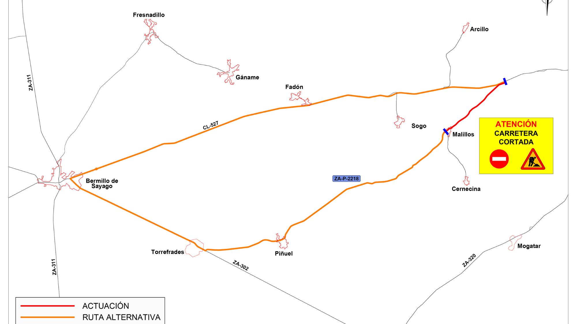 Corte de Carretera de Malillos a CL-527