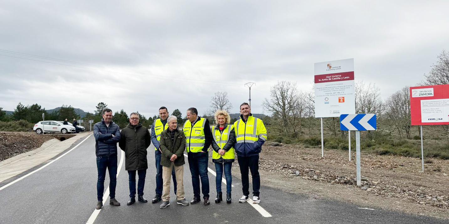 Visita de las obras de acondicionamiento de la carretera Pedroso-Linarejos