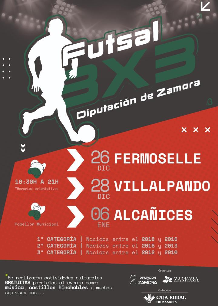 Cartel Futsal 3x3 Diputación de Zamora
