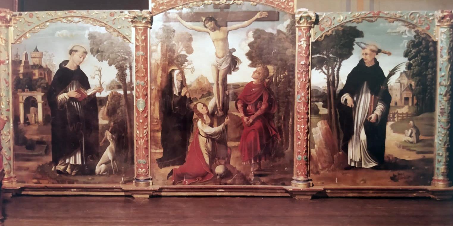 Un retablo, compuesto por seis tablas,  de Blas de Oña del siglo XVI