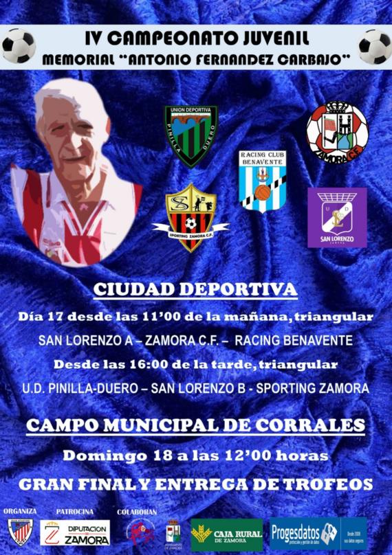 Cartel del IV Campeonato Juvenil Memorial ‘Antonio Fernández Carbajo’
