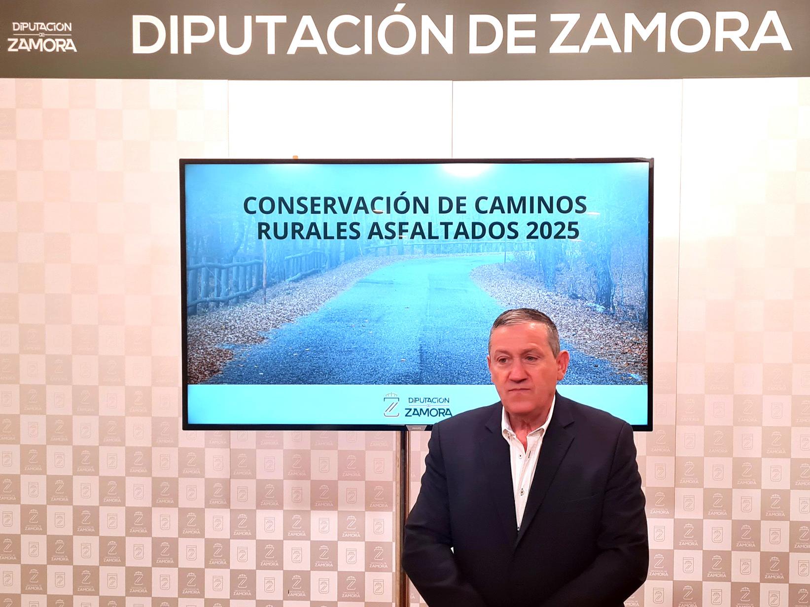 La Diputación de Zamora destina 7 millones de euros a la conservación de caminos rurales asfaltados en el periodo 2025-2026