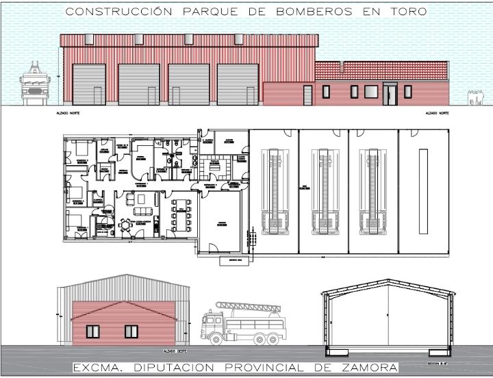 Infografía del proyecto del parque de bomberos de Toro