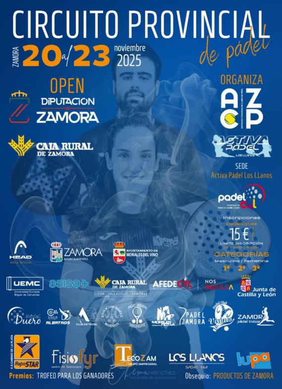 Cartel del Open de Pádel Diputación de Zamora