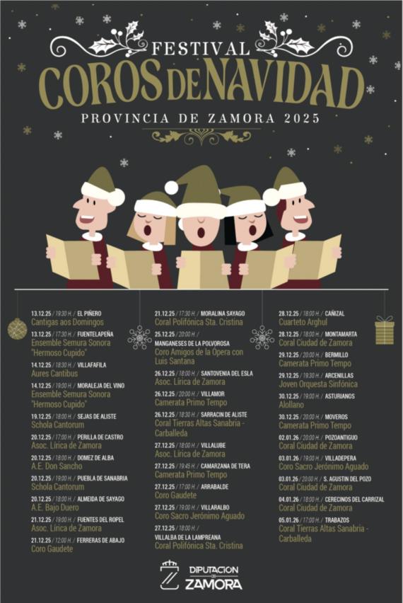 CARTEL con las actuaciones del Festival de Coros de Navidad 2025