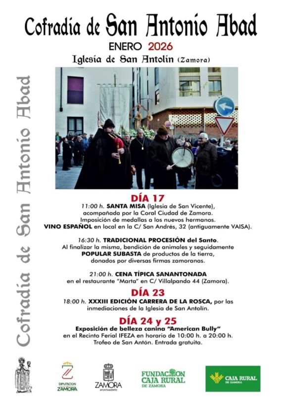 Cartel de los actos de la Cofradía de San Antonio Abad