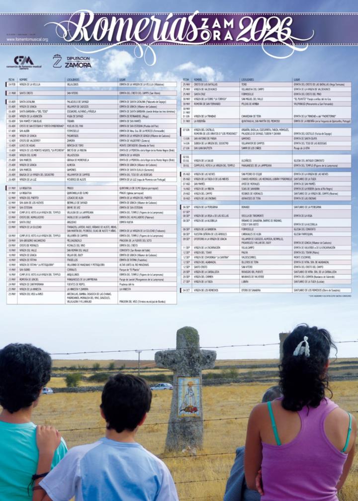 Cartel impreso con el Calendario 2026