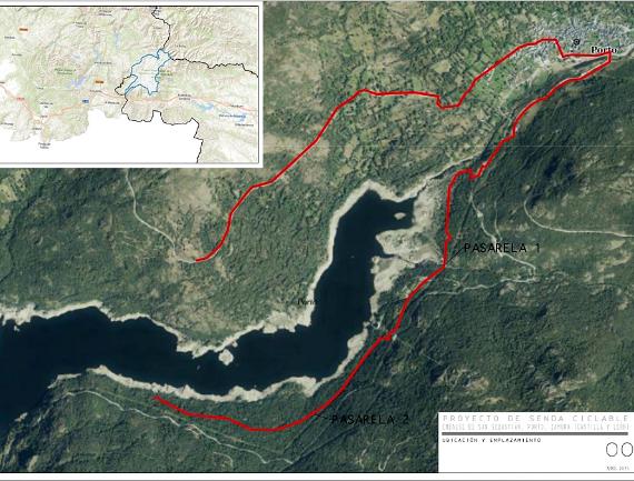 La senda ciclable discurrirá en el entorno del embalse de San Sebastián,