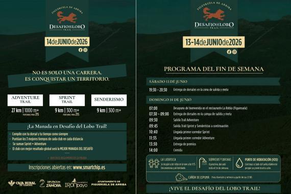 Cartel y programa del Desafío del Lobo Trail