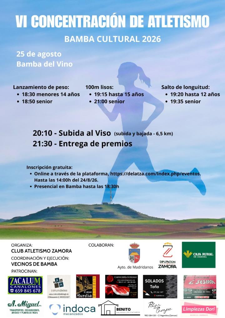 Cartel de la VI Concentración de Atletismo Bamba Cultural.
