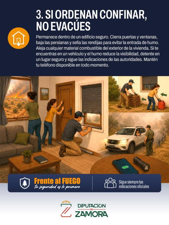 3. Si ordenan confinar, no evacúes