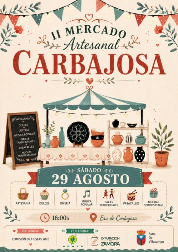 Cartel del II Mercado Artesanal de Carbajosa
